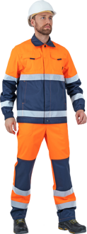 Костюм БРАЙТ флуоресцентный оранжевый-синий, куртка, полукомбинезон (МинПромторг)